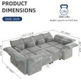 thumbnail image 3 of LLappuil Modular Sectional Sofa, 8 Seat Modular Sectional Sofa Convertible Sleeper Sofa Bed, 25.6" Deep Seat Chenille Sofa with Storage Gray, 3 of 9