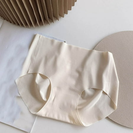 Njoeus Girls Underwear Seamless Underwear Women Pack Women s Ice Silk Seamless Peach Butt Comfort Lightweight Naked Hip Lift Mid-Waist Breathable Underwear Ladies Underwear Panties
