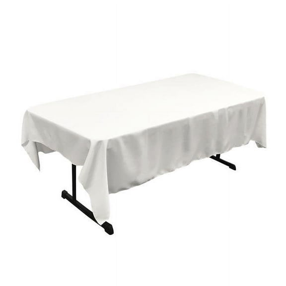 TCpop60x90-WhiteP11 Polyester Poplin Rectangular Tablecloth, White - 60 x 90 in.