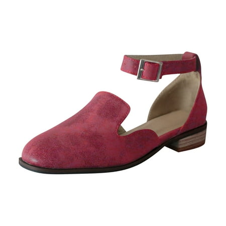 

Sandals for Women Clearance Comfortable Breathable Lightweight Belt Buckle Low Heel Round Toe Sandals Shoes