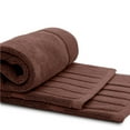 thumbnail image 5 of White Classic Hotel Collection Absorbent Cotton Bath Mats, Spa Reversible Floor Towels, not a Bathroom Rug, Brown, 22 x 34, 2 Pack, 5 of 8