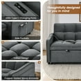 thumbnail image 6 of Lunale Pull Out Sofa Bed with Usb/Type-C, Loveseat Sleeper with Adjust Back, Convertible Sleeper Sofa for Apartment/Living Room, Gray Velvet, 6 of 9