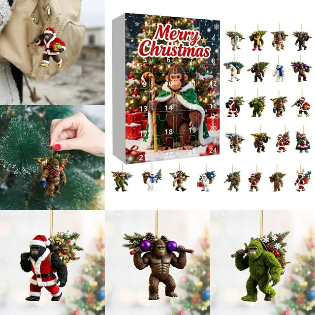 Hearth & Gear Countdown Advent Calendar Hanging Surprise Mystery For Holiday Outdoor Light Timers Programmable String of Lights Battery Operated with Timer Window Lights Battery Operated with Timer