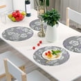 thumbnail image 6 of Ryvnso Grape Print on Gray Round Plate Mats Dining Table Placemat Set of 4 for Holiday Decoration, 6 of 7