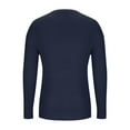 thumbnail image 4 of ZCFZJW Men's Crewneck Pullover Sweater Fall Lightweight Casual Waffle Textured T-Shirs Long Sleeve Cable Knit Sweater Tops Dark Blue XXL, 4 of 5