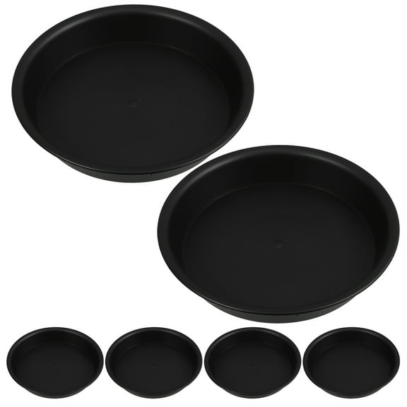 Tineasur 6PCS Plastic Plant Saucer Black Water Catcher for Indoor Use and Outdoor Use