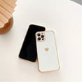 thumbnail image 4 of Compatible for iPhone 11 Pro Case Plating Love Heart Phone Case, Fun Cute Side Small Pattern Soft TPU Airbag Anti-Fall Shockproof Camera Protective Electroplated Case - White, 4 of 6