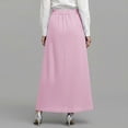 thumbnail image 4 of Umfun Women's Linen Blend Wrap Maxi Skirt with Front Cross Detail - Graced High Waist Long Skirt for Beach Vacation & Casual Daily Wear, 4 of 9