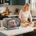 thumbnail image 4 of ZIATUBLES Hummingbird Peony Print Toaster Oven Dust Cover Fits Standard Ovens Machine Washable Polyester with Storage Side Pockets Foldable Appliance Protector Cover, 18.5" x 14.5" x 9", 4 of 8