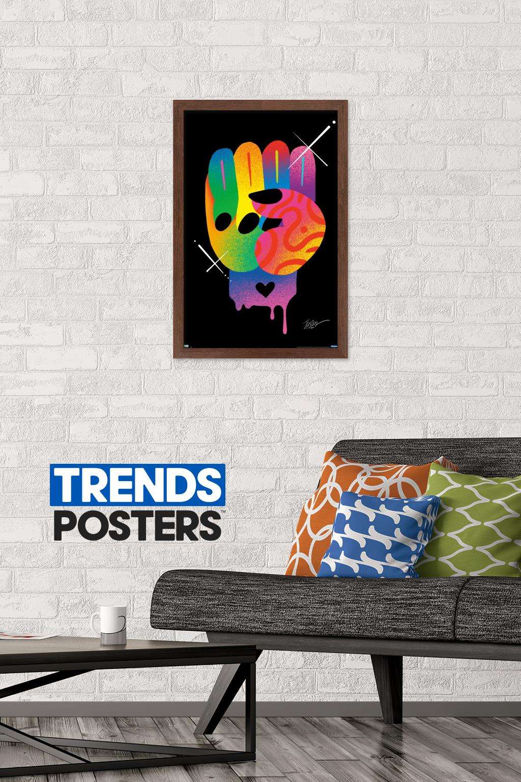 Jason Naylor - Fist of Color Wall Poster, 14.725" x 22.375", Framed