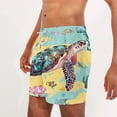 thumbnail image 4 of guisaled Swim Shorts Men Mens Big and Tall Swim Trunks Hawaiian Printed Vacation Holiday Board Shorts Quick Dry Elastic Waisted Beach Swimming Buttoms, 4 of 6
