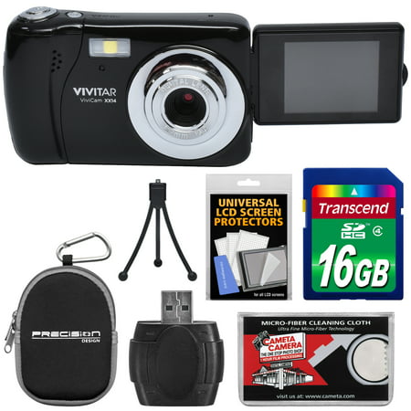 Vivitar ViviCam VXX14 Selfie Digital Camera (Black) with 16GB Card + Case + Tripod + Reader + (Best Selfie Camera 2019)