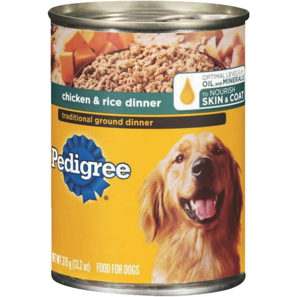 PEDIGREE Adult Canned Wet Dog Food Chopped Ground Dinner Chicken & Rice