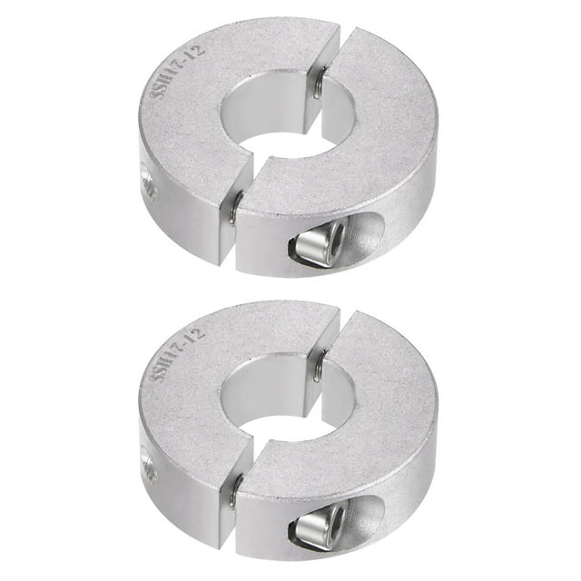 Unique Bargains Double Split Shaft Collar 17mm Bore Clamp-On Collars, 40mm OD, 12mm Width 2 Pack