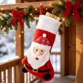 thumbnail image 6 of 3D Plush Christmas Stockings, Stockings for Family, Embroided, Xmas Character for Family Holiday Christmas Party Decorations, 6 of 6