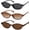 0 Black/Grey+tortoise/Gradient Brown+clear Brown, variant on Retro Oval Tortoise Shell Sunglasses, UV400 Protection, Gradient Brown Lens