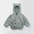 thumbnail image 2 of Odeerbi Reduced Baby Boys Girls Coats Outerwear Jackets Toddler Solid Color Plush Cute Bear Ears Winter Hoodie Coat Jacket, 2 of 5