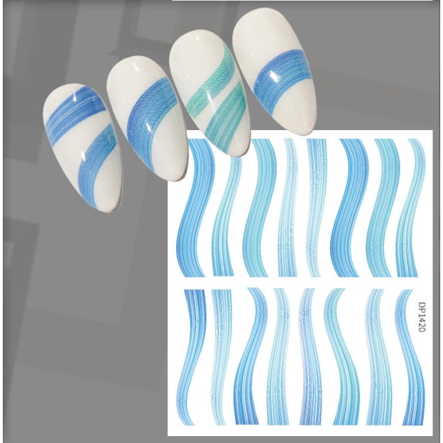 5pcs Colorful Ribbon Magic Simple Ballet Streamer Line Pattern Adheisve Nail Art Stickers Decals Manicure(DP1420)