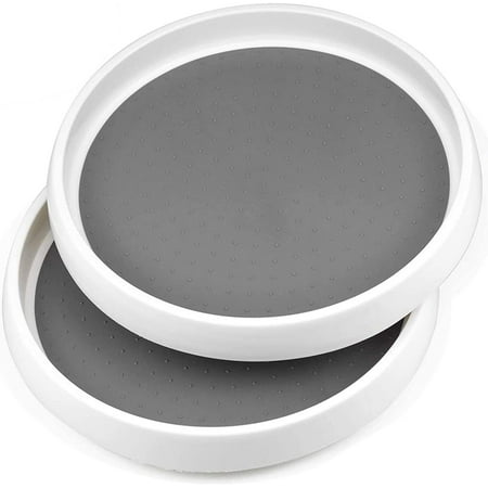 

2PCS Plastic Turntable for Spices Condiments Kitchen Storage Round Tray