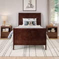 thumbnail image 2 of AFI Portland Twin Wood Foundation Bed Frame with Matching Footboard Walnut, 2 of 13