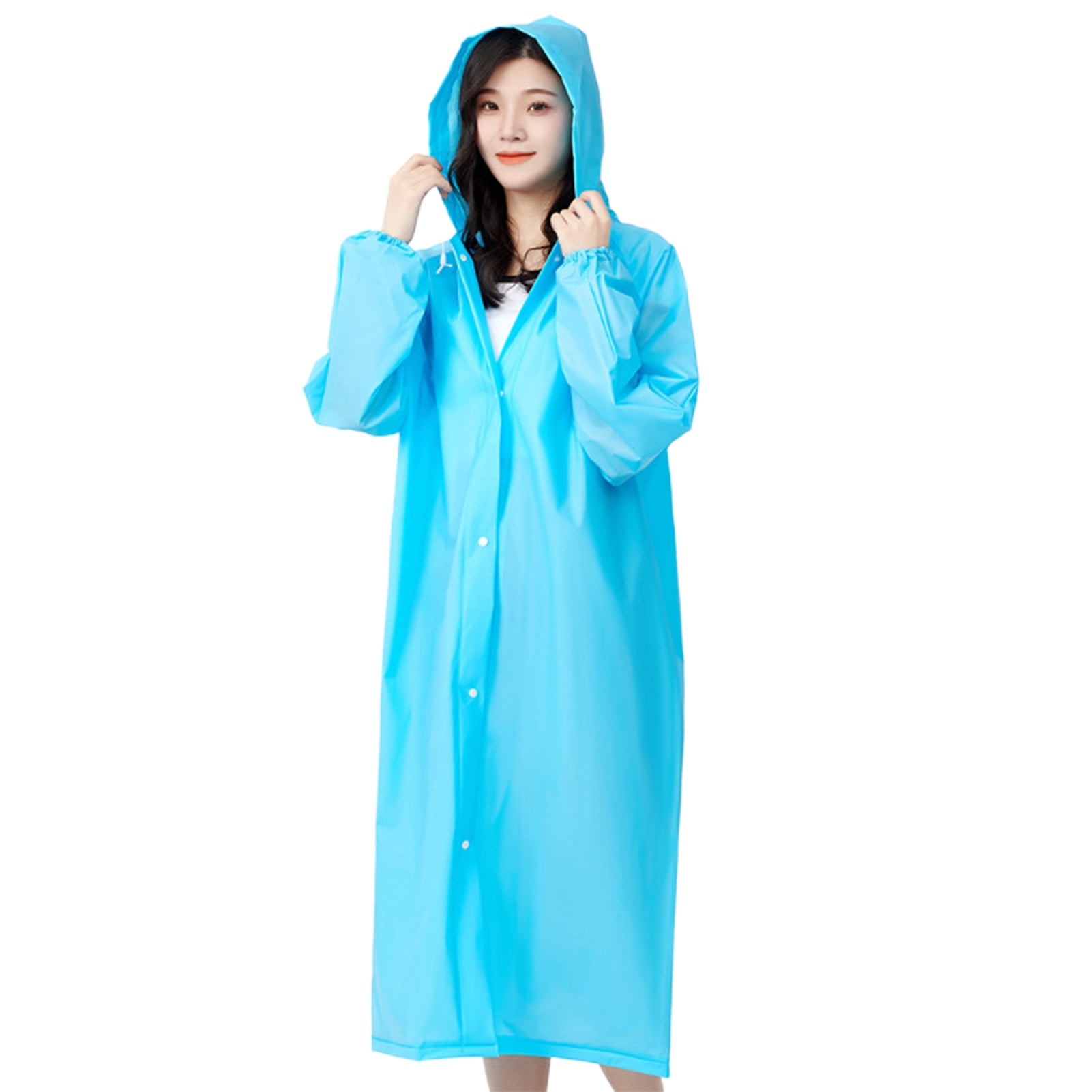Farfi Hooded Rain Coat Impermeable Thickened Waterproof Unisex ...