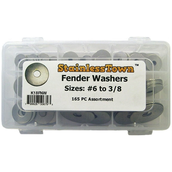 StainlessTown K18FNW Stainless Steel Fender Washer Assortment Kit
