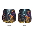 thumbnail image 5 of Lsque Purple Glowing Mushroom Printed Women's Running Shorts with Liner Pockets,Elastic Quick Dry Workout Athletic Gym Yoga Shorts,Womens High Waist Shorts-Medium, 5 of 9