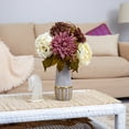 thumbnail image 3 of 17in. Peony, Hydrangea and Dahlia Artificial Arrangement in Stoneware Vase with Gold Trimming, 3 of 3
