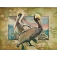 thumbnail image 2 of Hunziker, Steve 14x12 Gold Ornate Wood Framed with Double Matting Museum Art Print Titled - Pelican Paradise IV, 2 of 4