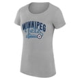 thumbnail image 2 of Women's G-III 4Her by Carl Banks Gray Winnipeg Jets Super-Slim Fit Lightweight Filigree Logo T-Shirt, 2 of 3