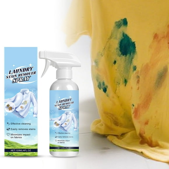 Quitamanchas para ropa, limpieza de ropa blanca, limpiador de manchas difíciles, aceite, enzima activa, para ropa, cuello, 120 ml