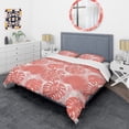 thumbnail image 3 of Designart 'Tropical Retro Foliage Coral I' Mid-Century Modern Duvet Cover Set, 3 of 4