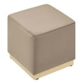 thumbnail image 4 of Ottoman Accent Chair, Taupe Gray Natural, Velvet, French Living Lounge Cafe Lobby Hospitality Restaurant, Modern Contemporary Boutique HB36574, 4 of 9