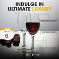 thumbnail image 3 of Premium Wine Glasses Set of 6 - Crystal Long Stem Wine Glass with Silver Rhinestone Stem Design - 12 oz, 3 of 7