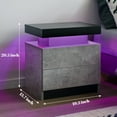 thumbnail image 2 of HLL LED Nightstand Bedside Drawer Led Cabinet LED Lights Modern End Side Table with 2 Drawers for Bedroom Grey, 2 of 12