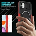 thumbnail image 5 of Allytech Magnetic Case for iPhone 11 with Lens Slide Cover, [Non-Slip] [Military Grade Protection] Slim Shockproof Ring Stand Case Support Wireless Charging, Red+Black, 5 of 10