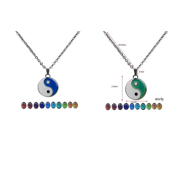 2 pcs Collar Colgante de Bagua Cambiará de Acuerdo con de Ánimo y Temperatura de Cuerpo jinwen Collar de cambio de humor