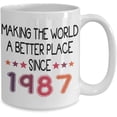 thumbnail image 2 of 1987 Turning 32 Years Old Happy Birthday Coffee Mug Funny 32nd Birthday Gift for Women and Men Gift Tea Cup Idea for a Joke Celebration Best Adult, 2 of 2