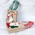 thumbnail image 4 of Christmas Gift Handbag Multipurpose Reusable Tear-resistant Large Capacity Striped Handle Gift Packing Burlap Cartoon Santa Claus Snowman  Candy Grocery Bag Festival Supplies Snowman, 4 of 11