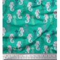 thumbnail image 1 of Soimoi Crepe Silk Fabric Jellyfish & Seahorse Ocean Print Fabric by The Yard 42 Inch Wide, 1 of 1