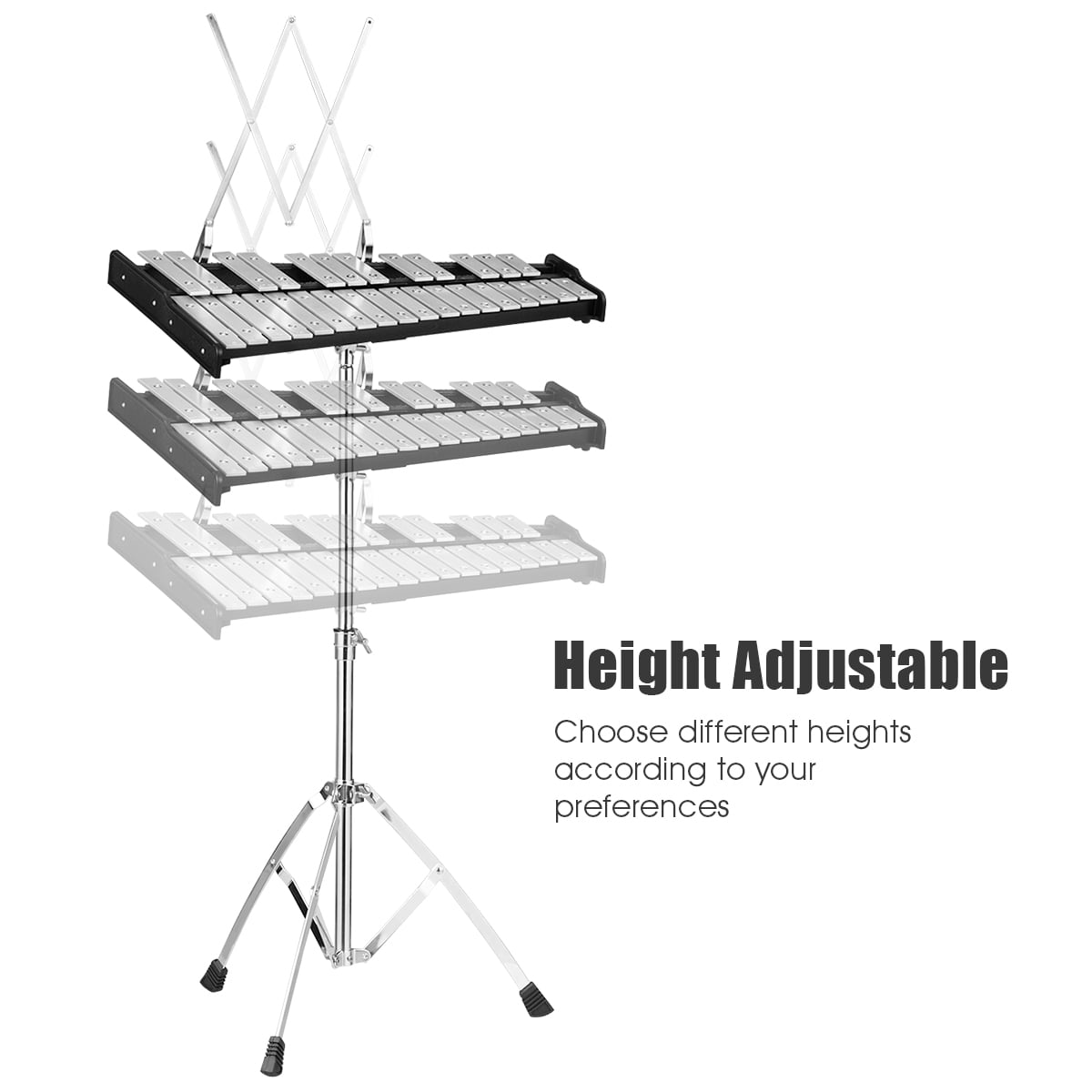 Costway 30 Notes Percussion Glockenspiel Bell Kit with Practice Pad Mallets Sticks Stand