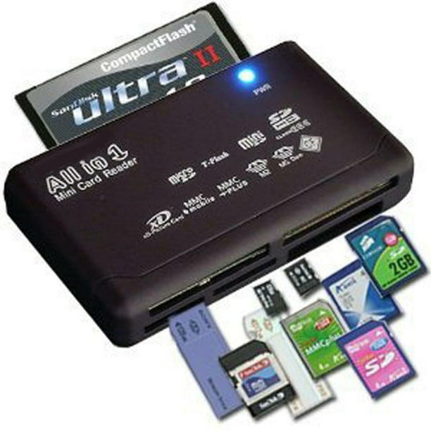 Lector de tarjetas de memoria todo en uno, adaptador USB SD, SDHC, Mini Micro, M2, MMC, XD, CF, MS
