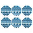 thumbnail image 2 of Pofeuu Sea Underwater Animals Print Leather Coasters Set of 6, Round Cups Mugs Mat Pad for Home Kitchen Heat Resistant Drink Coasters,Octagon, 2 of 7