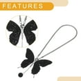 thumbnail image 5 of 1 Pcs Artificial Crystal Butterfly Car Rear View Mirror Pendant Accessories Car Hanging Ornament Black, 5 of 6