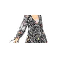 thumbnail image 4 of FREE PEOPLE Womens Black Floral Long Sleeve Mini Ruffled Party Dress Size: M, 4 of 9