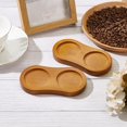 thumbnail image 4 of 1 bandeja de madera para servir café, centro de mesa, pequeña bandeja ovalada de madera, bandeja decorativa de madera para mesa de café, mostrador, cocina, decoración del hogar., 4 of 6