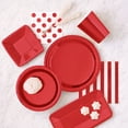 Square Paper Appetizer Plates, 5 in, Foil Red, 8ct