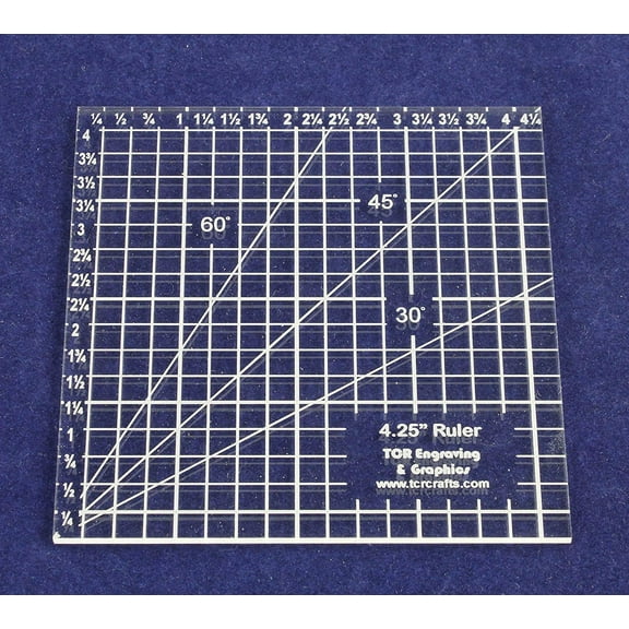4.25" Square Ruler -Acrylic 1/8" - Quilting/sewing