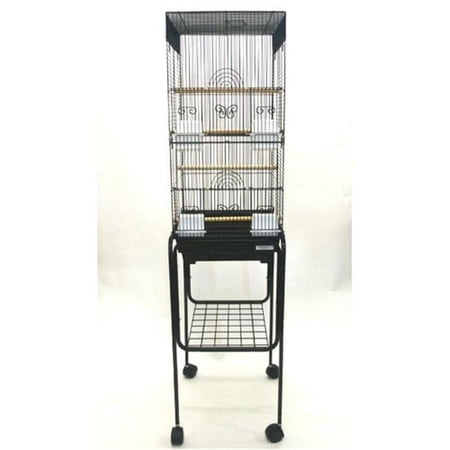 YML Tall Square 4 Perch Bird Cage with Stand