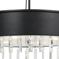 thumbnail image 3 of 4 Bulb Round Metal Body Chandelier with Hanging Crystal Accents, Black- Saltoro Sherpi, 3 of 5